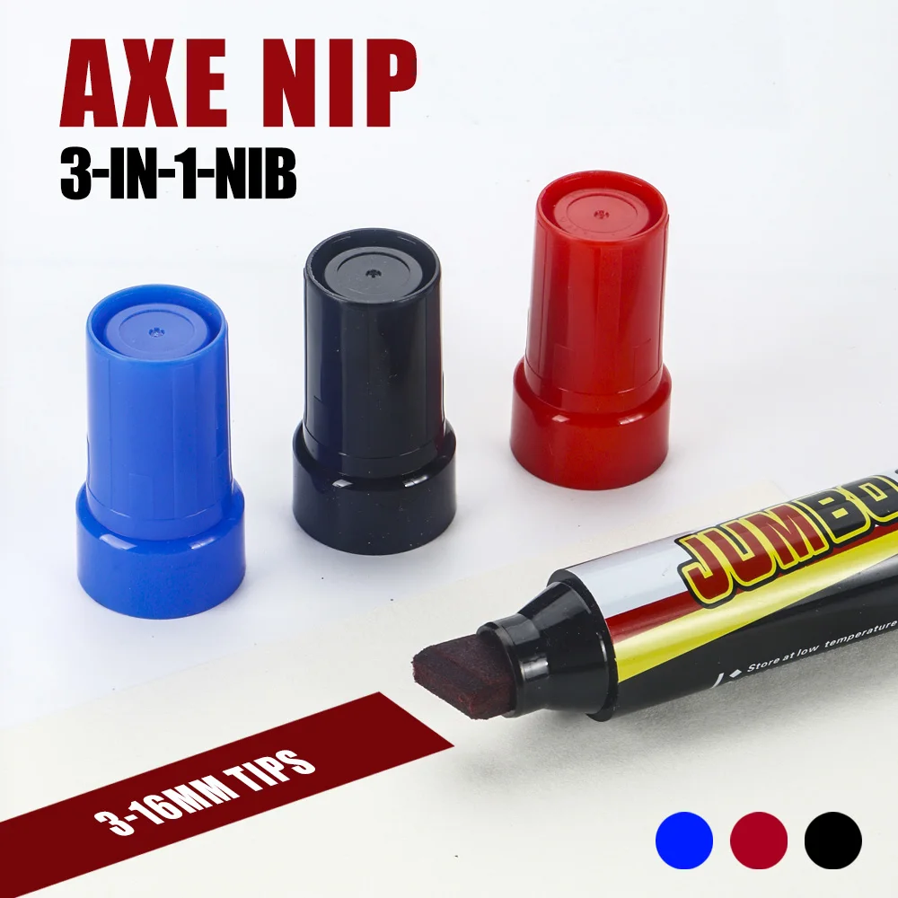 3/6/12 Pcs Paint Markers Ultra-Large Capacity 3-16mm Pen Tips Black/Red/Blue Quick-Dry Waterproof For Office School Supplies thumbnail 3