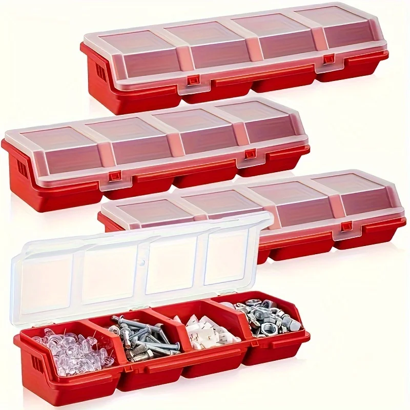 1Pc/2Pcs Multi-Compartment Organizer Box For Screws & Small Parts - Durable Plastic Hardware And Jewelry Storage Case thumbnail 3