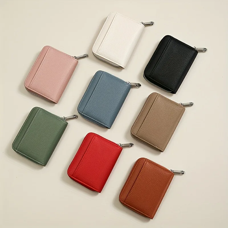 New Simple PU Leather Coin Purse Zipper Mini Wallets Portable Multi-coin Slots Money Bag Card Holder Short Purse for Women Men thumbnail 4