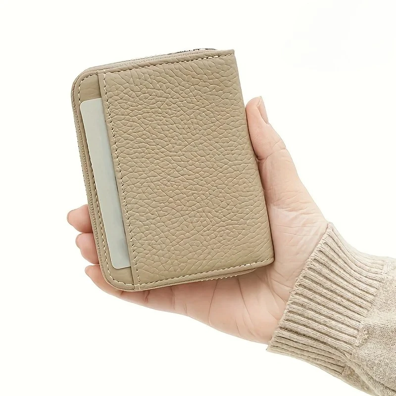 New Simple PU Leather Coin Purse Zipper Mini Wallets Portable Multi-coin Slots Money Bag Card Holder Short Purse for Women Men thumbnail 3