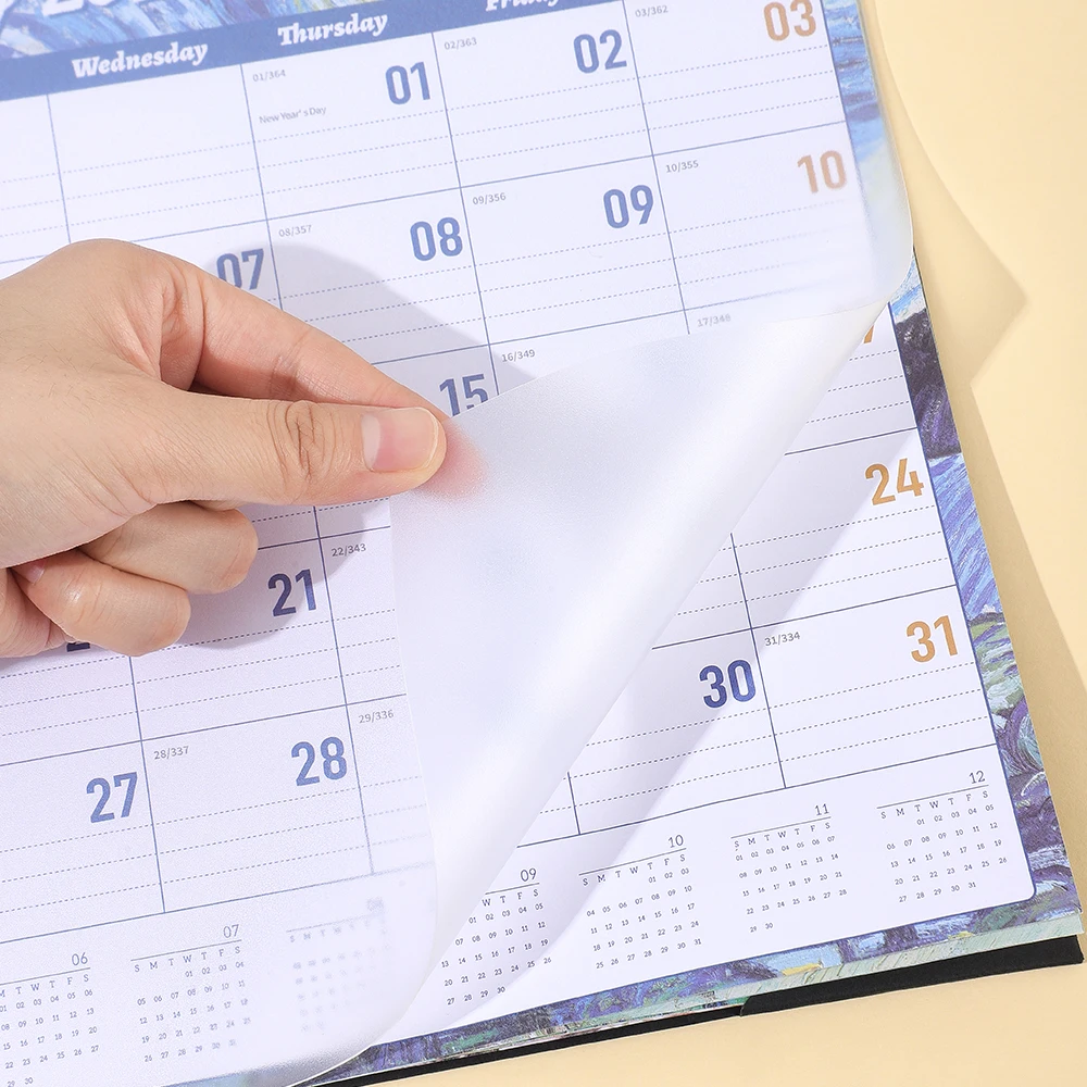 2026 Painting Wall Calendar Thick Paper & Waterproof Cover Large Monthly Desktop Planner For Home Office School (Jan-Dec 2026) thumbnail 4