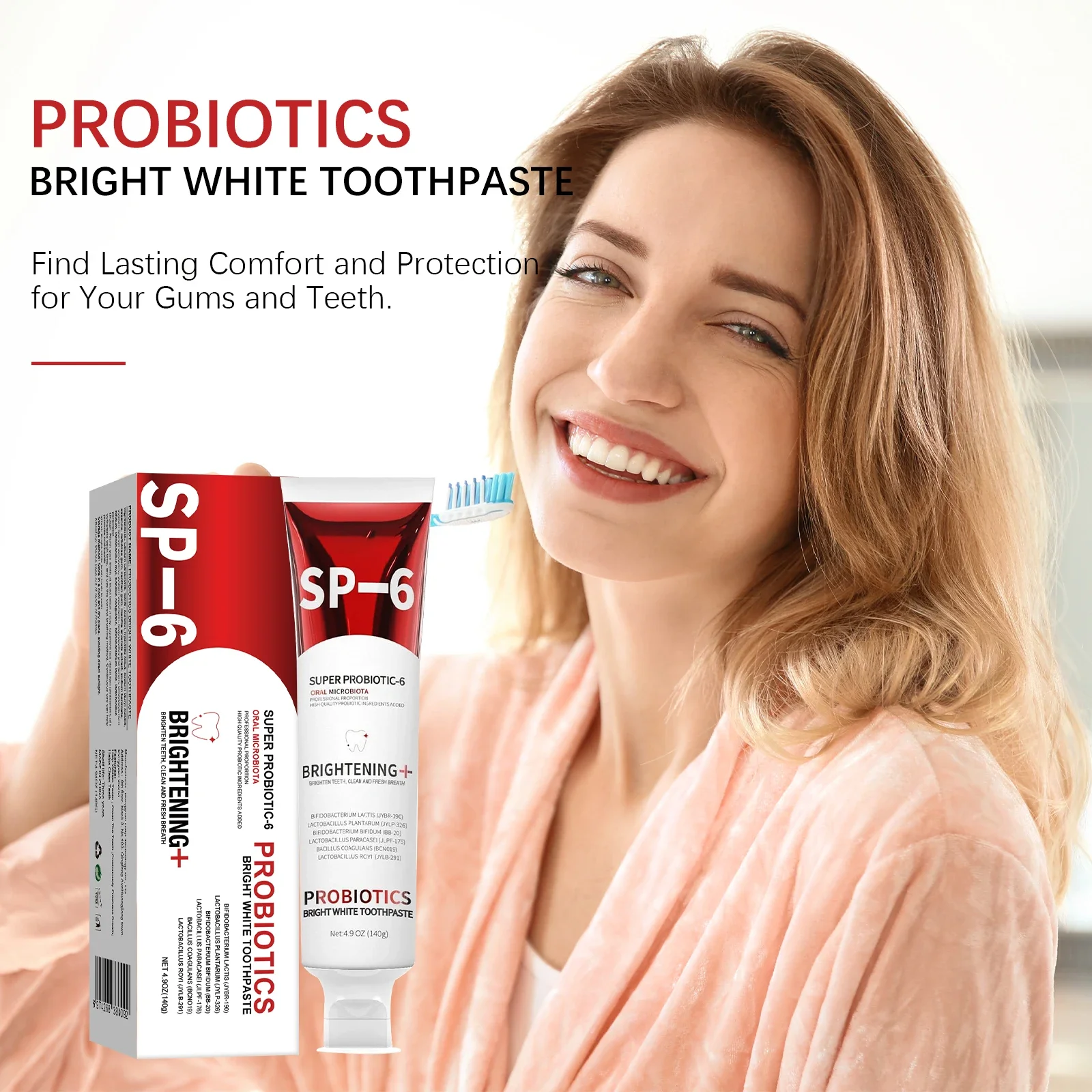 140g SP-6 Probiotic Toothpaste Whitening Tooth Remove Plaque Prevent Dental Caries Oral Hygiene Clean Fresh Breath Gum Oral Care