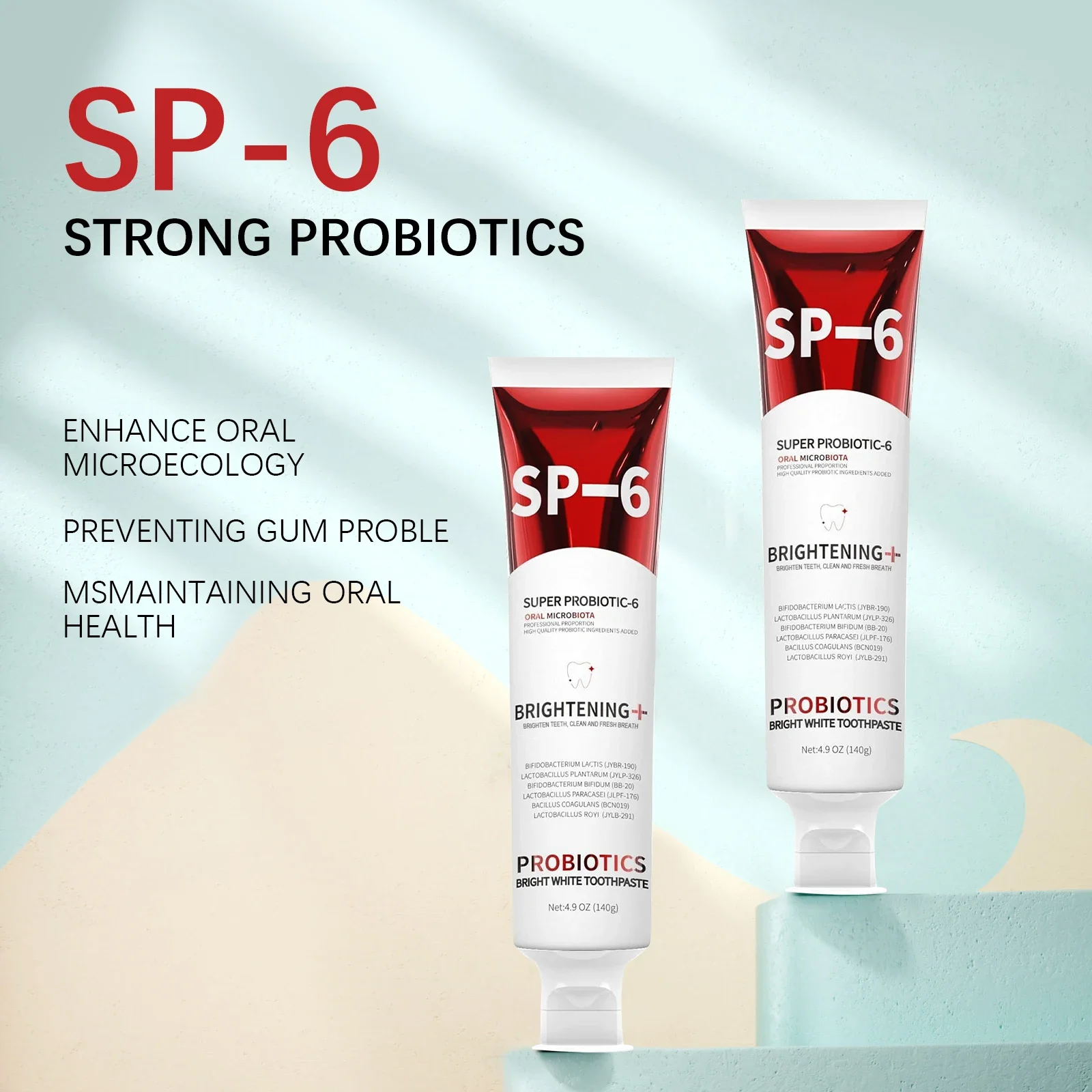 140g SP-6 Probiotic Toothpaste Whitening Tooth Remove Plaque Prevent Dental Caries Oral Hygiene Clean Fresh Breath Gum Oral Care thumbnail 5
