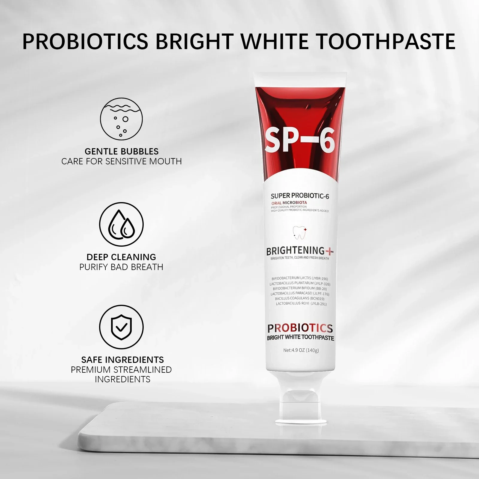 140g SP-6 Probiotic Toothpaste Whitening Tooth Remove Plaque Prevent Dental Caries Oral Hygiene Clean Fresh Breath Gum Oral Care thumbnail 6