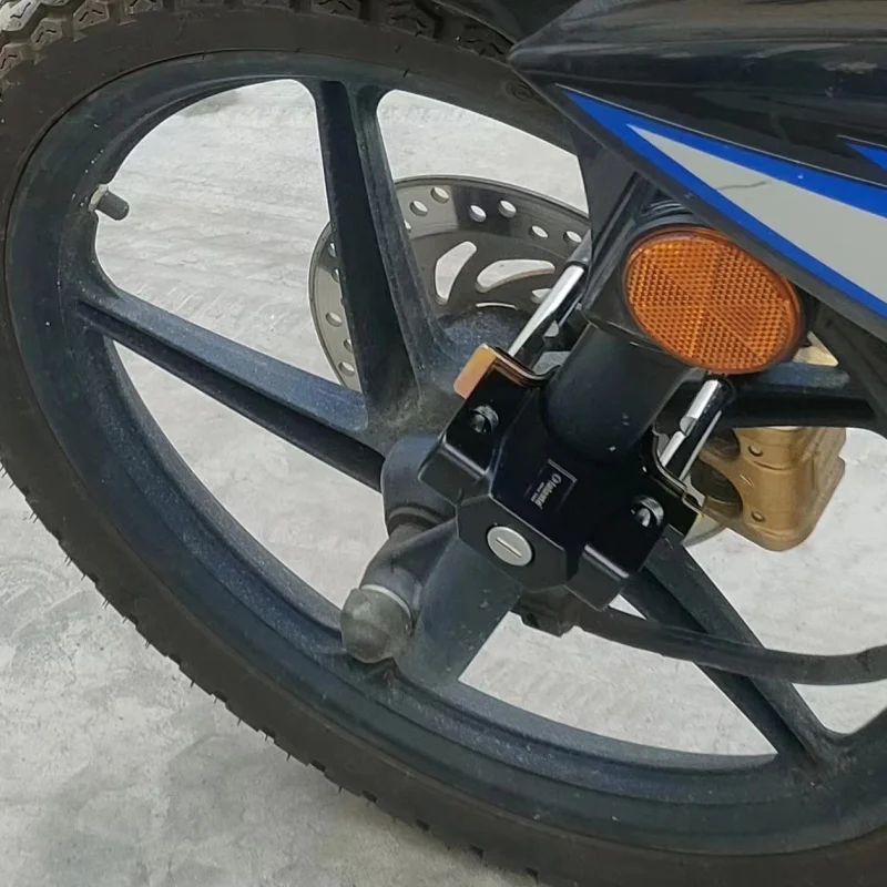 Falante aluminum alloy motorcycle safety anti-theft front fork lock, men's front shock absorber fixed motorcycle locK  2 colors thumbnail 5
