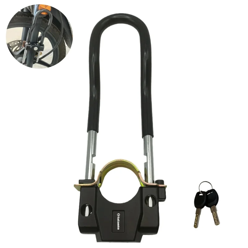 Falante aluminum alloy motorcycle safety anti-theft front fork lock, men's front shock absorber fixed motorcycle locK  2 colors thumbnail 2