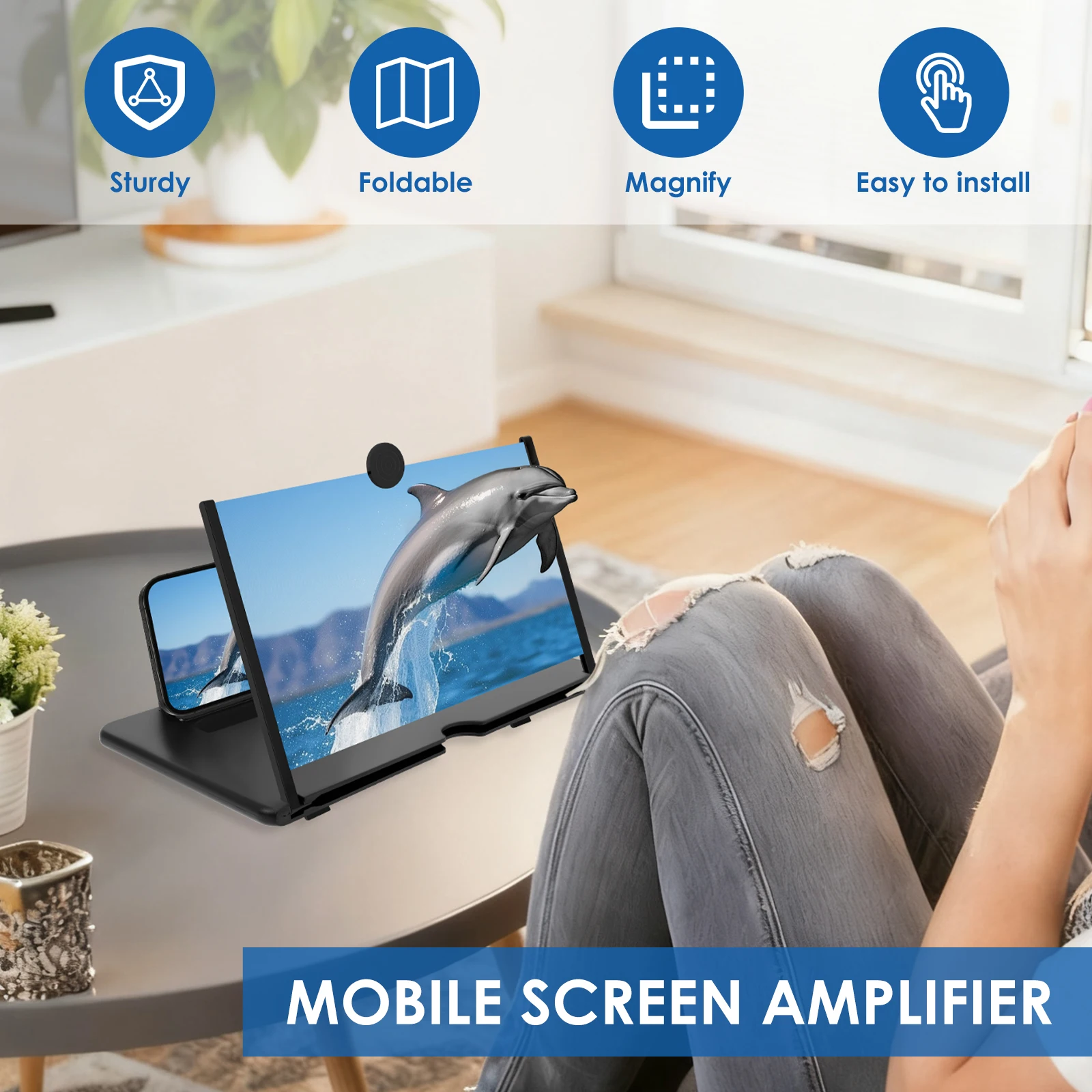 10/12/14 Inches Screen Amplifier Mobile Phone TV Screen Magnifier TV Movie HD Screen Magnifying Glass Anti Phone Holder Stand thumbnail 4