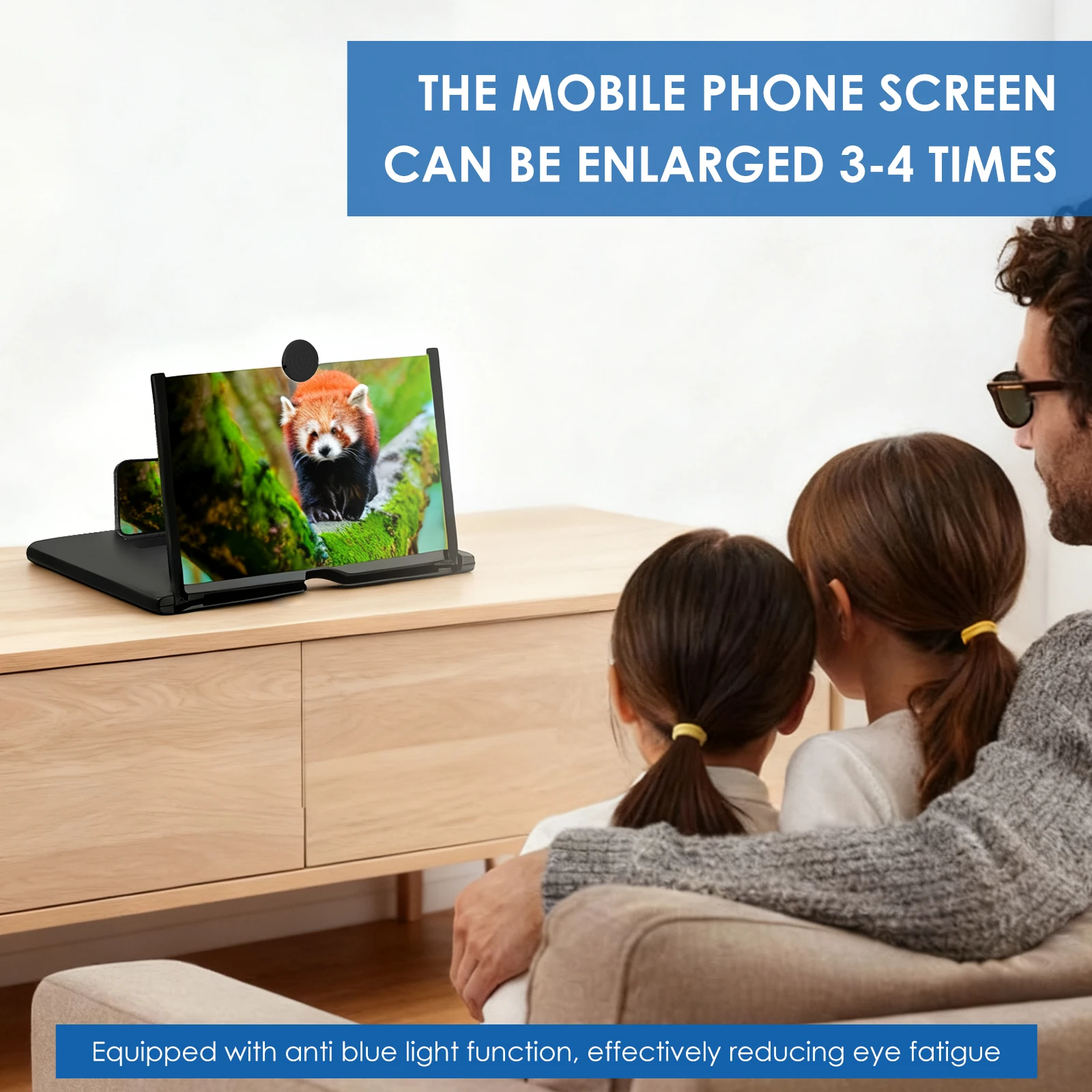 10/12/14 Inches Screen Amplifier Mobile Phone TV Screen Magnifier TV Movie HD Screen Magnifying Glass Anti Phone Holder Stand thumbnail 3
