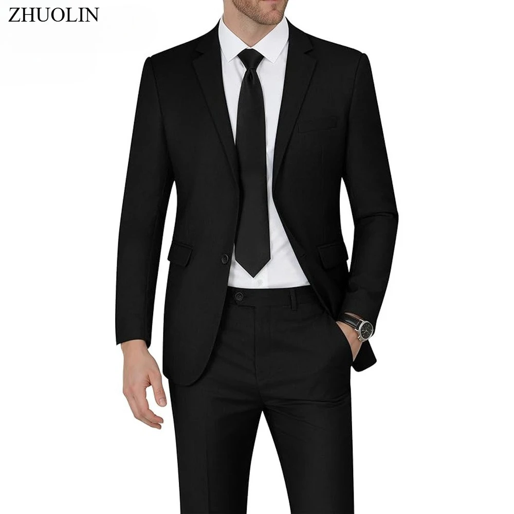 Men Suits Sets 2 Pieces Jackets Pants High Quality For Wedding Elegant Vest Stretch Blazers Tailored Formal Full 2025 Costume