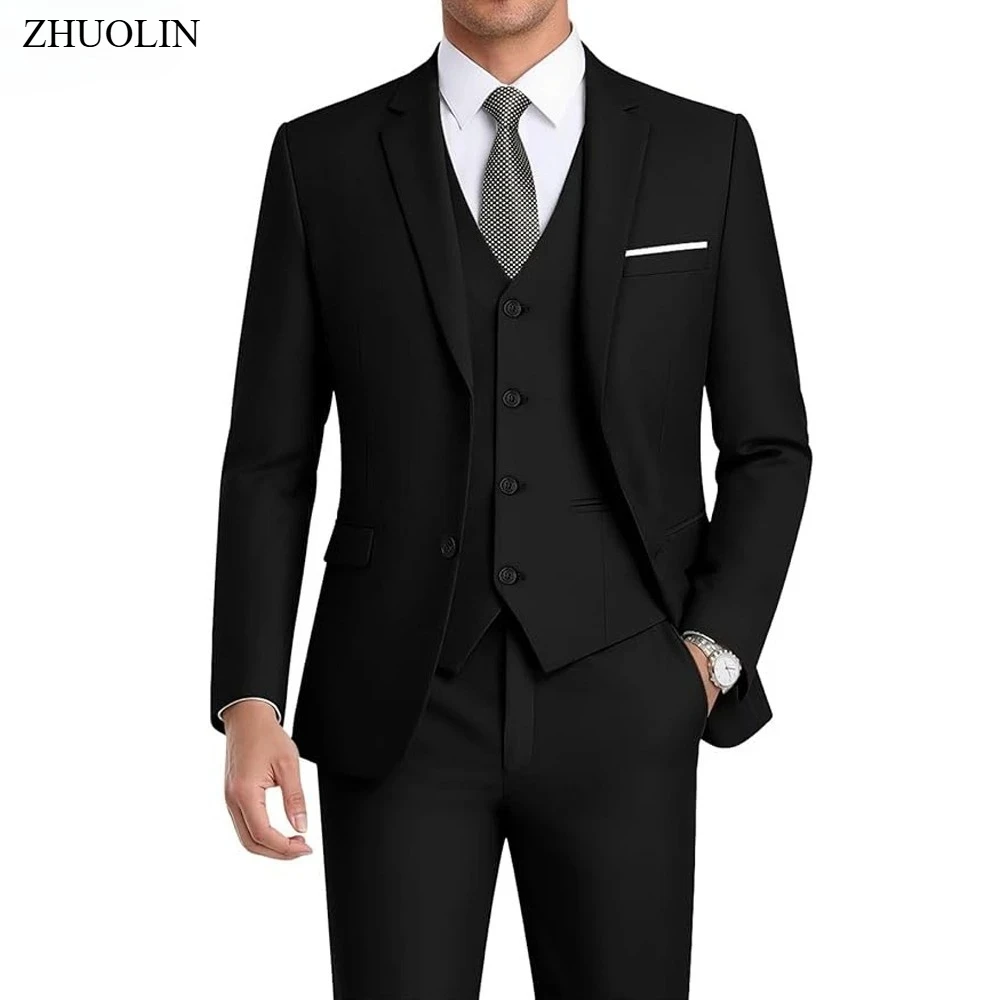 Men Suits Sets 2 Pieces Jackets Pants High Quality For Wedding Elegant Vest Stretch Blazers Tailored Formal Full 2025 Costume thumbnail 5