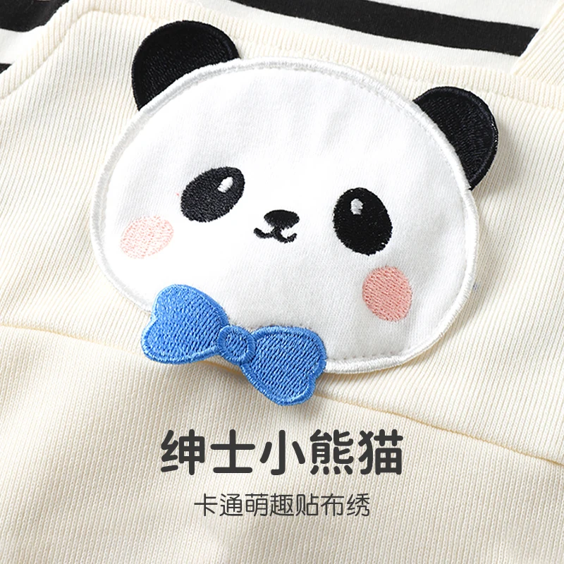 【Youqi】Chinese Baby Clothes Autumn Style Long-Sleeve Romper Fake Two-Piece Suspender Jumpsuit Outdoor Wear Crawling Suit thumbnail 4
