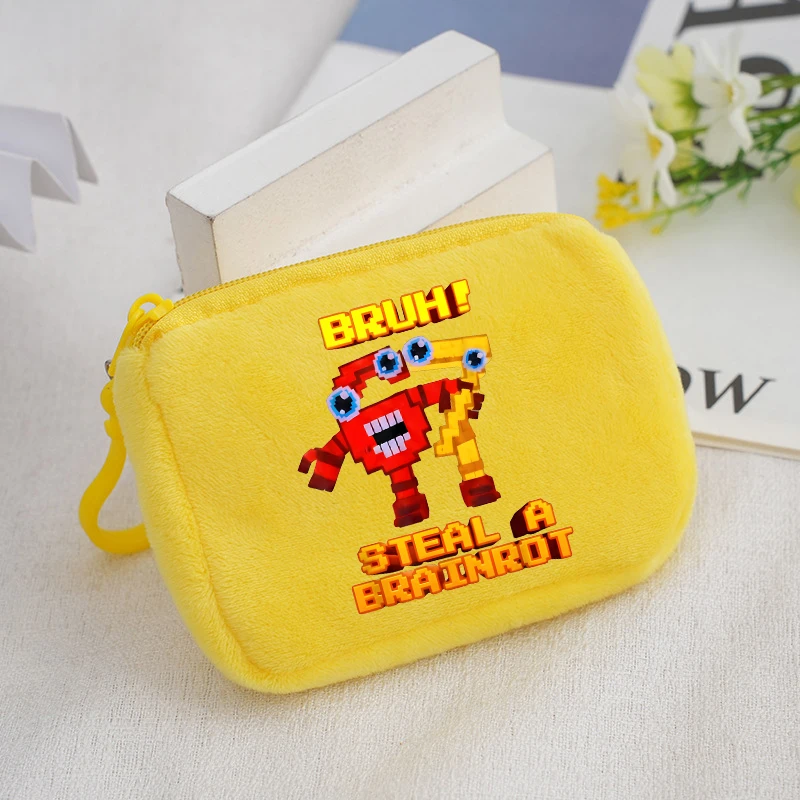 Steal A Brainrot Square Coin Purses Cartoon Game Mini Zipper Wallets Printed Portable Pouches Key Change Storage Bags Kids Gift thumbnail 2