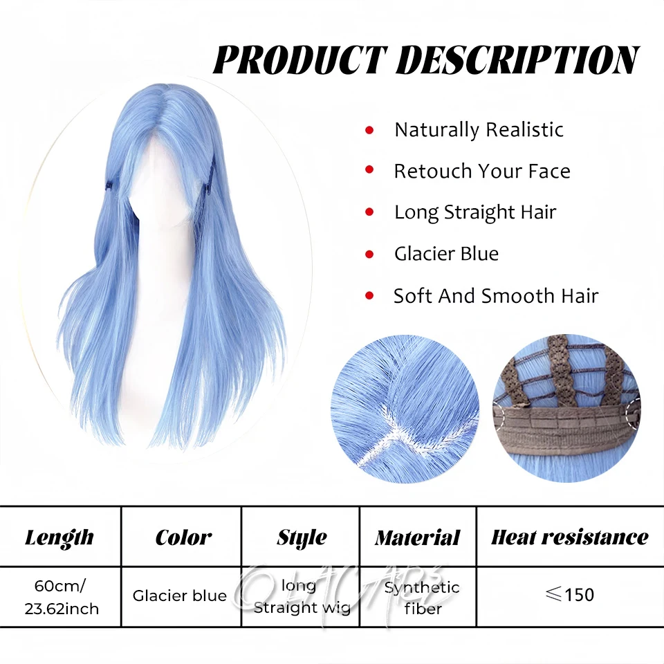 Synthetic Short Straight Wig with Long Ponytail Hairbun Lolita Cosplay Party Harajuku Black Blue Green Wig With Bangs for Women thumbnail 2