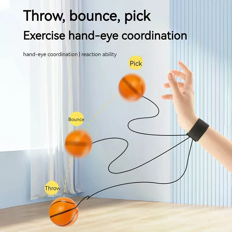 Return Sponge Rubber Hand Ball Game Exercises Bouncing Elastic Sport Strength Training Children Kids Outdoor Toy Ball thumbnail 2