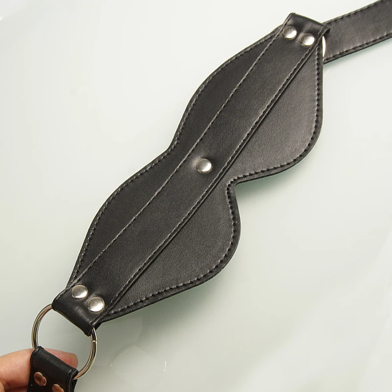 BDSM Blindfold Eye Mask Faux Leather,Bondage Restraints,Sex Toys for Couples,SM Adult Games,Role Play thumbnail 3