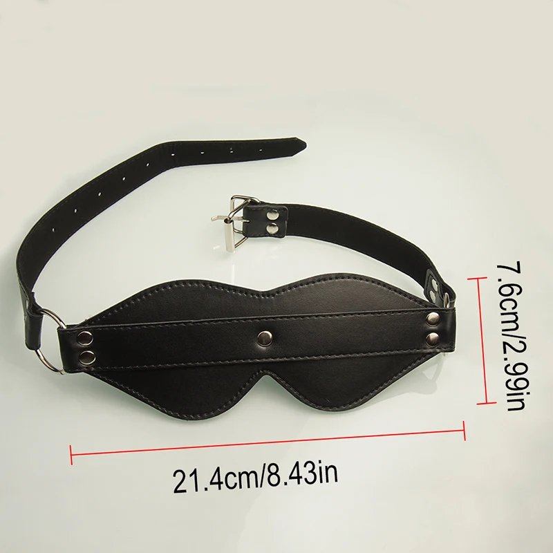 BDSM Blindfold Eye Mask Faux Leather,Bondage Restraints,Sex Toys for Couples,SM Adult Games,Role Play thumbnail 6