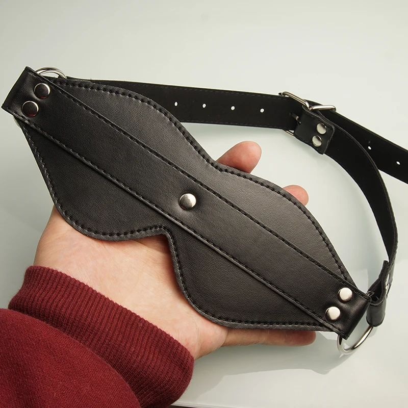 BDSM Blindfold Eye Mask Faux Leather,Bondage Restraints,Sex Toys for Couples,SM Adult Games,Role Play thumbnail 2