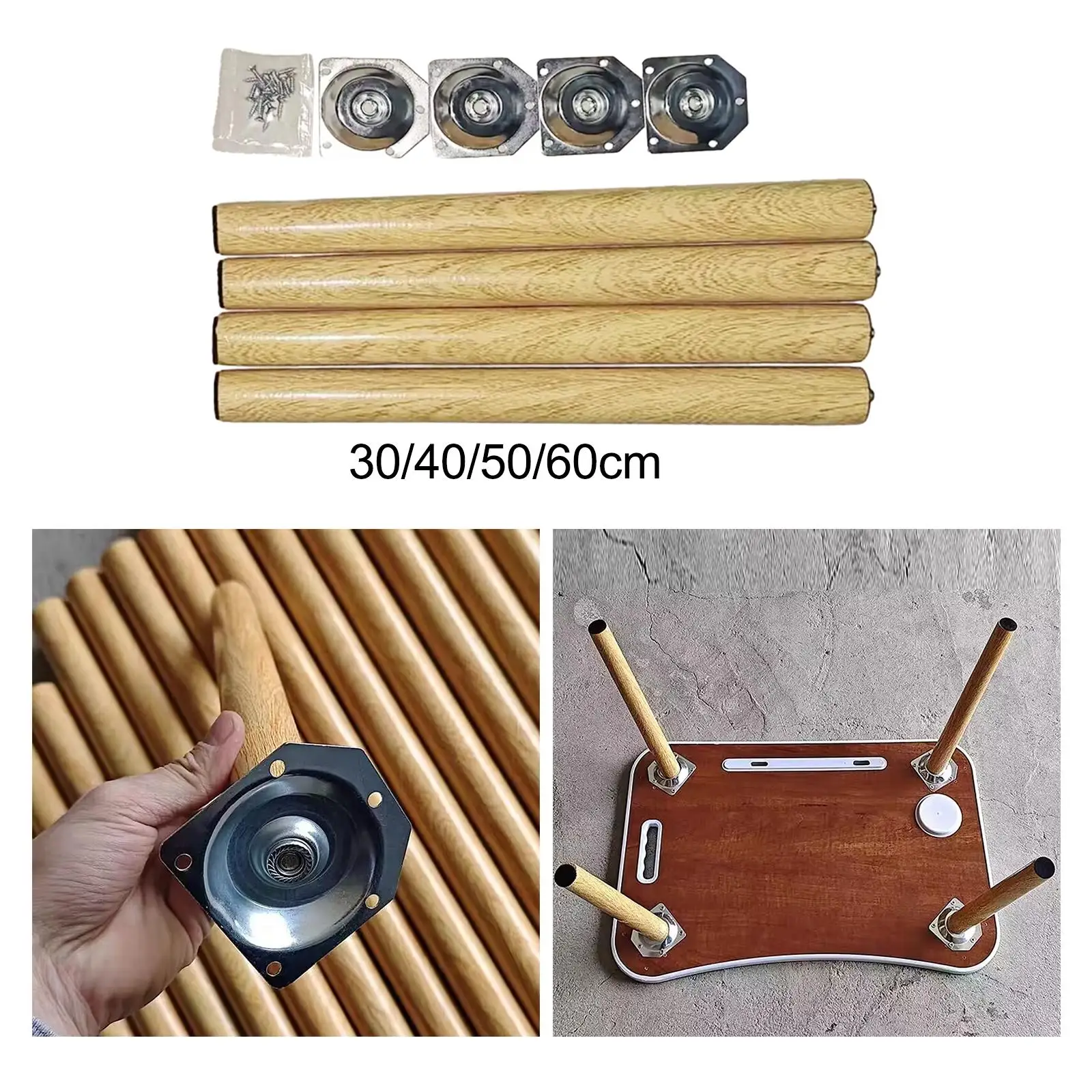 4 Pieces Wooden Furniture Legs Wood Table Legs Tapered Replace Parts Desk Chair Legs for Coffee Table Mini Desk Side Table thumbnail 3