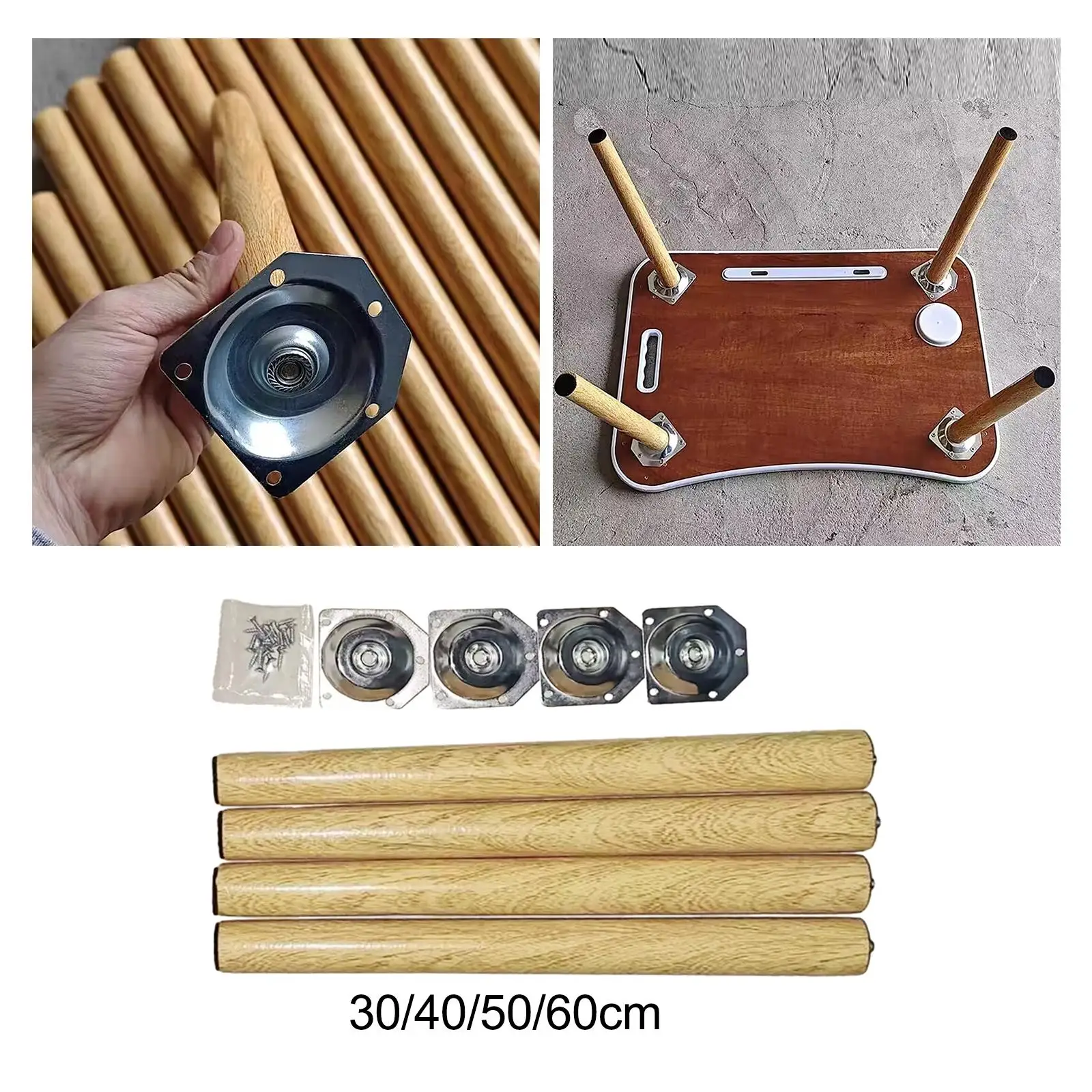 4 Pieces Wooden Furniture Legs Wood Table Legs Tapered Replace Parts Desk Chair Legs for Coffee Table Mini Desk Side Table thumbnail 4
