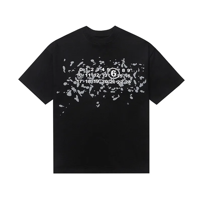 Digital Print Trendy Brand American High Street Fashion Summer New Men's and Women's Pure Cotton Short-sleeved T-shirts Top Tee