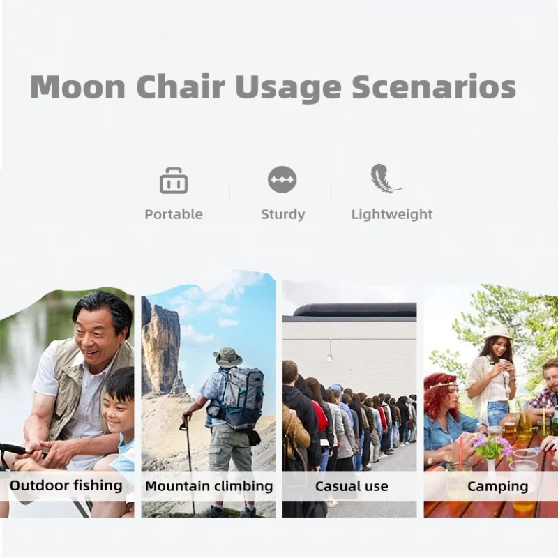 Outdoor moon chair, camping folding chair, portable leisure backrest chair, ultra-light aluminum alloy folding chair Comfortable thumbnail 6