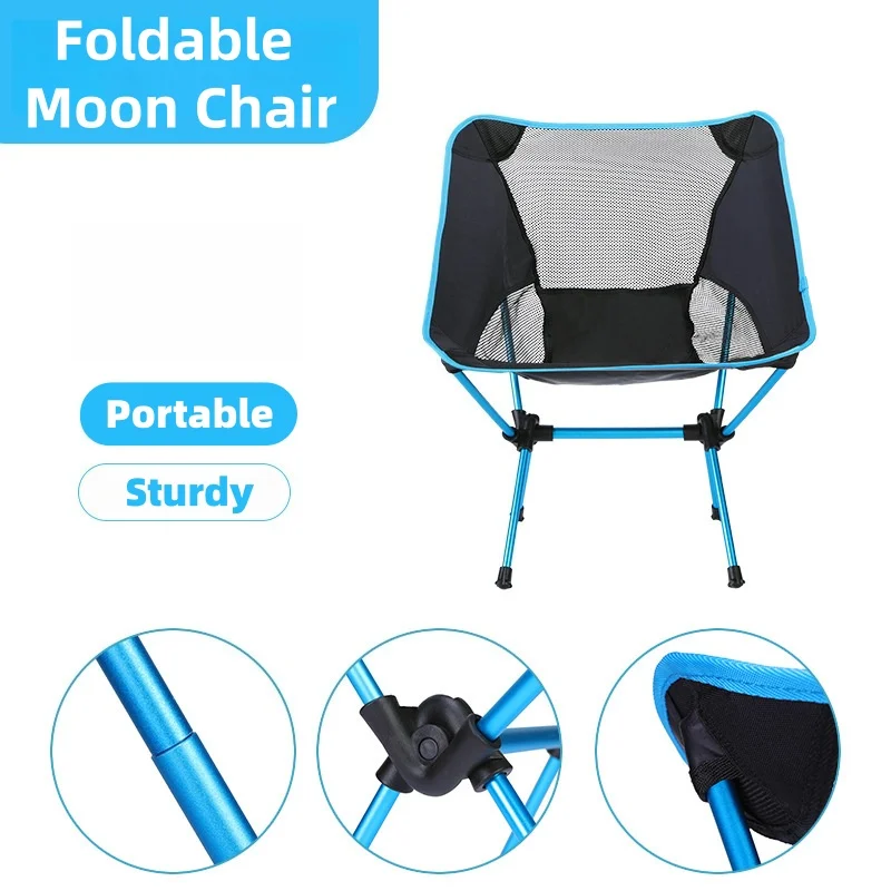Outdoor moon chair, camping folding chair, portable leisure backrest chair, ultra-light aluminum alloy folding chair Comfortable thumbnail 4