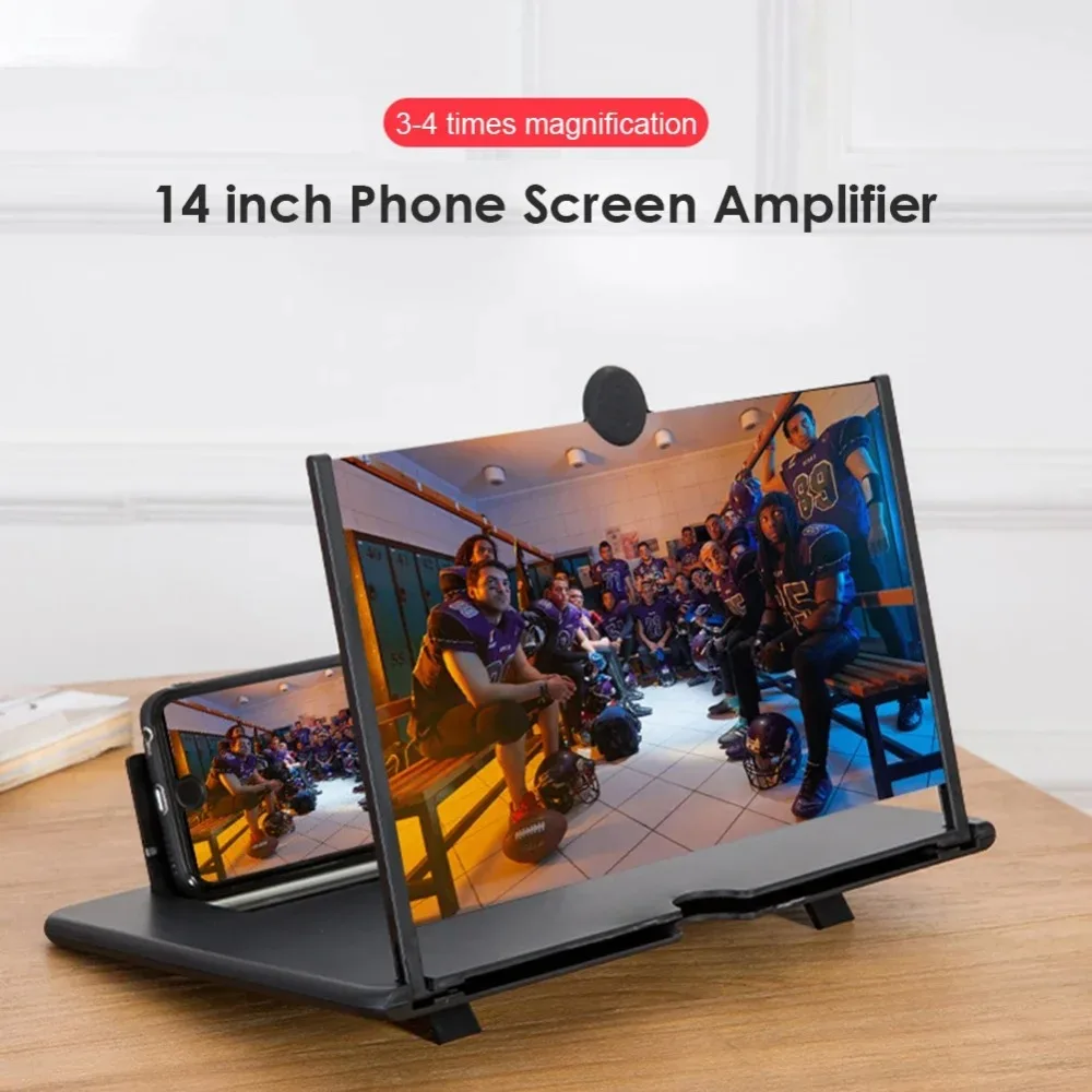 3D HD 14 Inch Mobile Screen Amplifier Projector Video Movie Amplifier Desktop Display Stand For All Smartphone Screen Amplifier thumbnail 5
