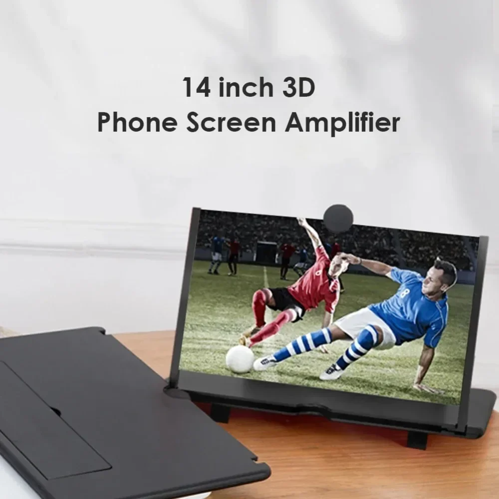 3D HD 14 Inch Mobile Screen Amplifier Projector Video Movie Amplifier Desktop Display Stand For All Smartphone Screen Amplifier thumbnail 3