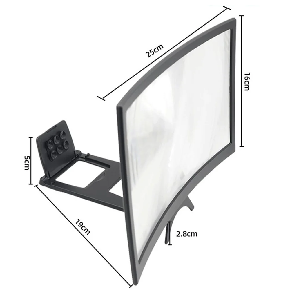 12 Inch Large Screen Amplifier 3D Mobile Phone Screen Video Magnifier Curved Enlarged Movie Amplifying Projector Stand Bracket thumbnail 6