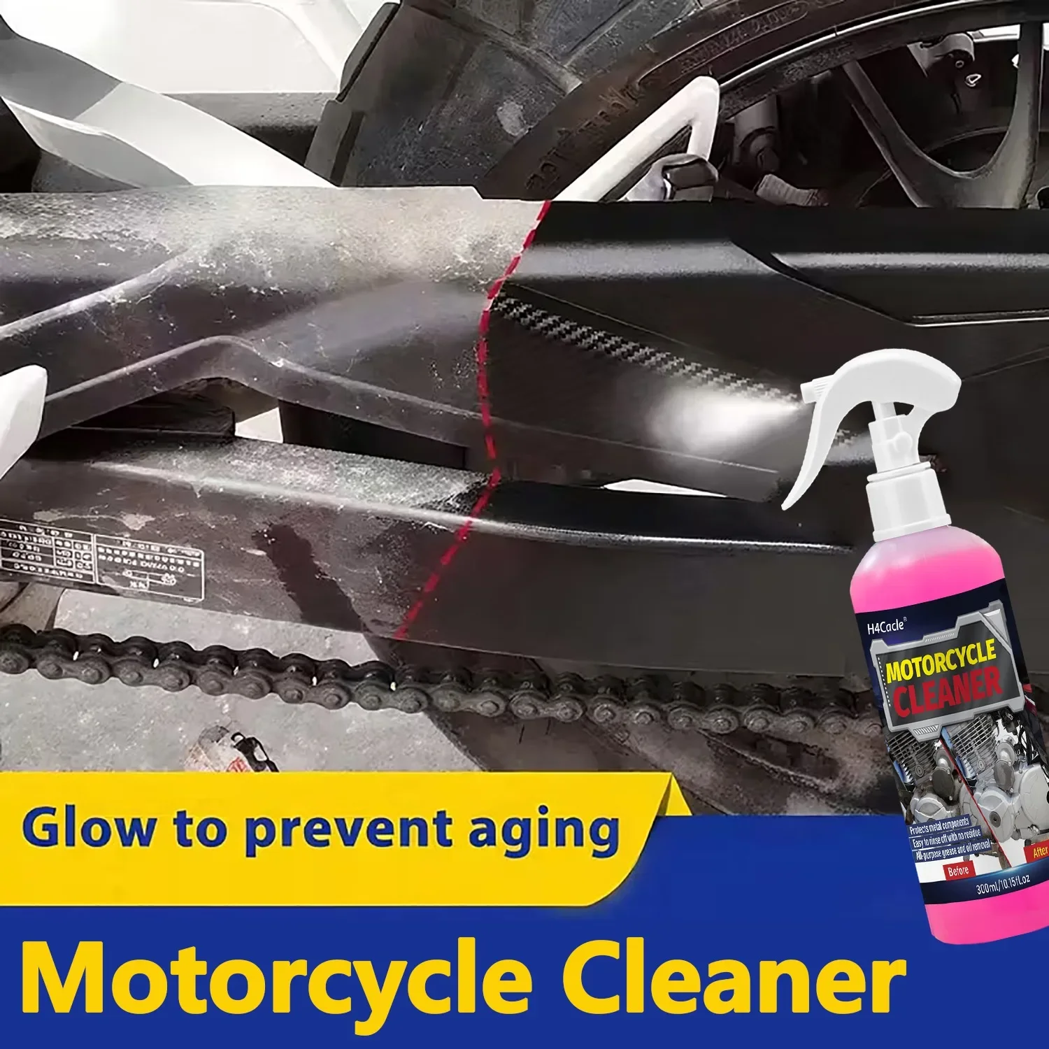 Motorcycle Car Wash Concentrated Foam Cleaner Electric Scooter Cleaner Car Wax & Stain Remover Polishing Wax Limpiacadenas Moto thumbnail 4