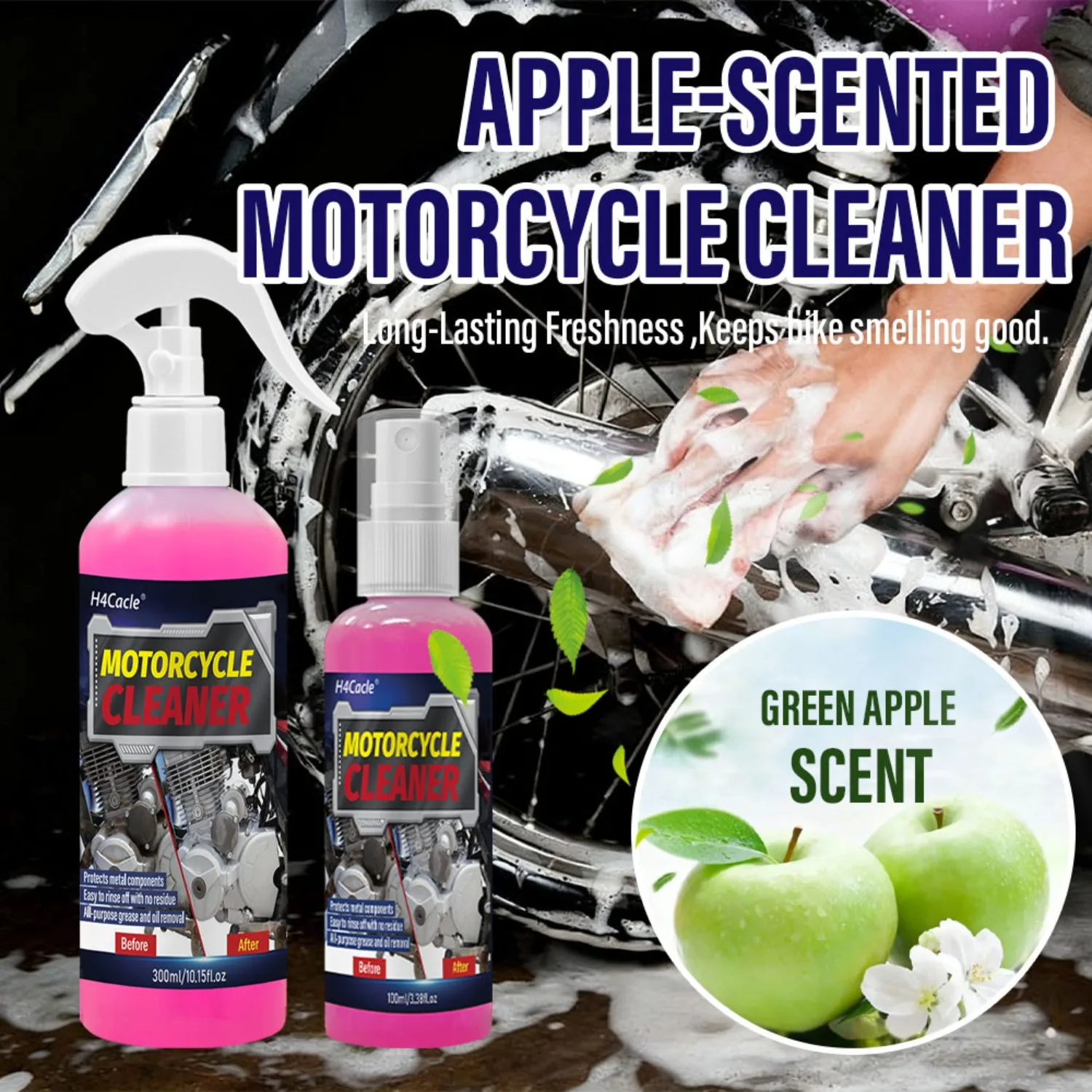 Motorcycle Car Wash Concentrated Foam Cleaner Electric Scooter Cleaner Car Wax & Stain Remover Polishing Wax Limpiacadenas Moto thumbnail 3
