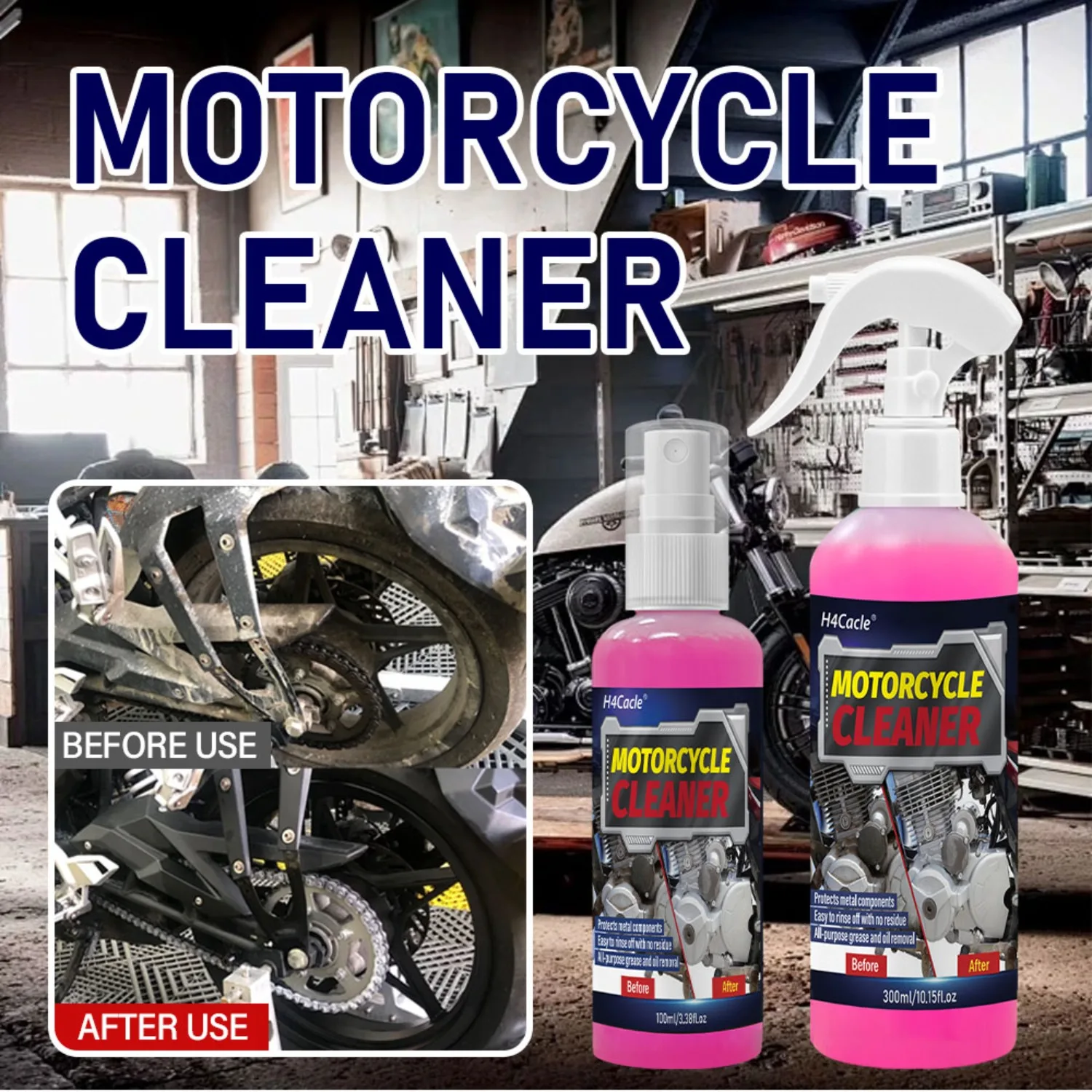 Motorcycle Car Wash Concentrated Foam Cleaner Electric Scooter Cleaner Car Wax & Stain Remover Polishing Wax Limpiacadenas Moto thumbnail 6
