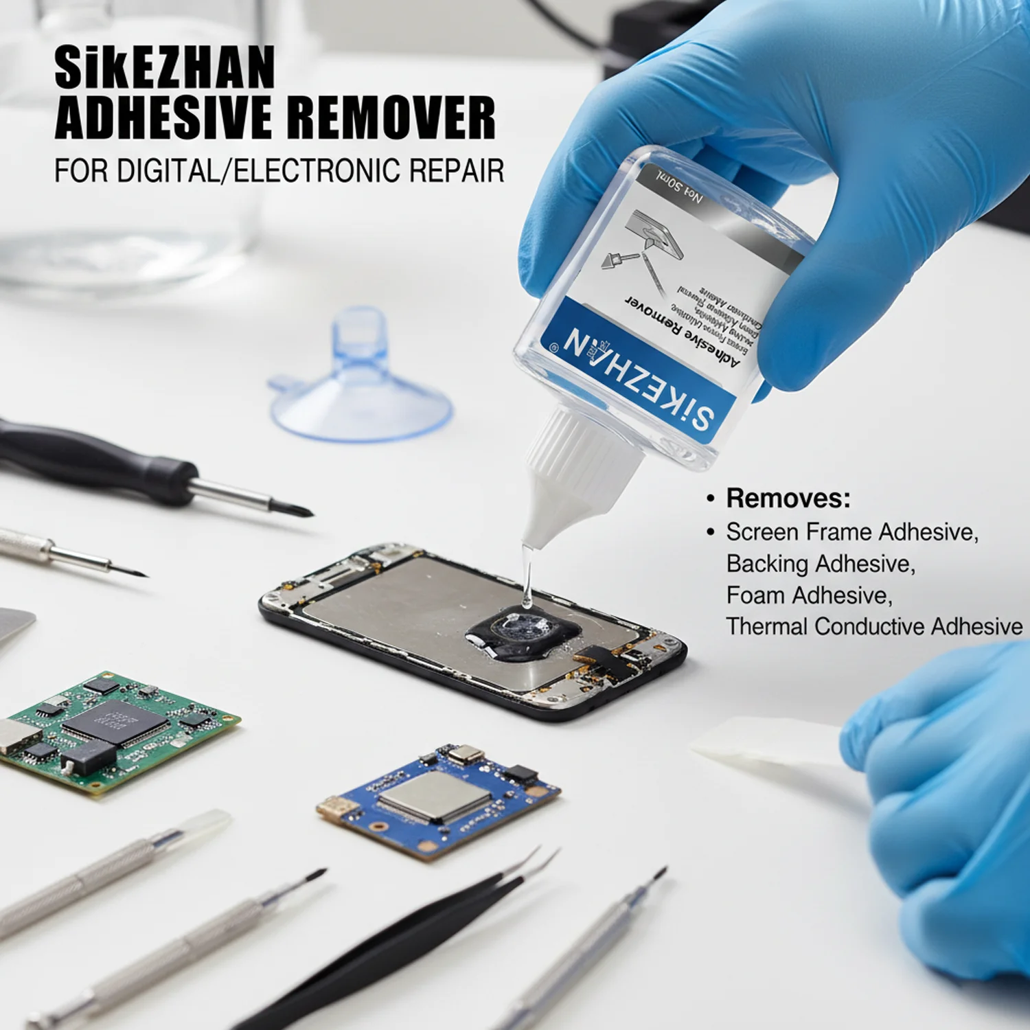 Electronics Glue Remover Degreaser—Screen Frame, Back Glue, Foam Tape, Thermal Conductive Paste Cleaner; Quick-Dry, Low-Odor thumbnail 5