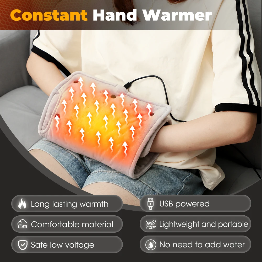 Electric Hand Warmer Portable Ultra-Soft Heating Pad Office/Travel Energy Saving USB Charging Home Graphene Abdomen Warming Pad thumbnail 5