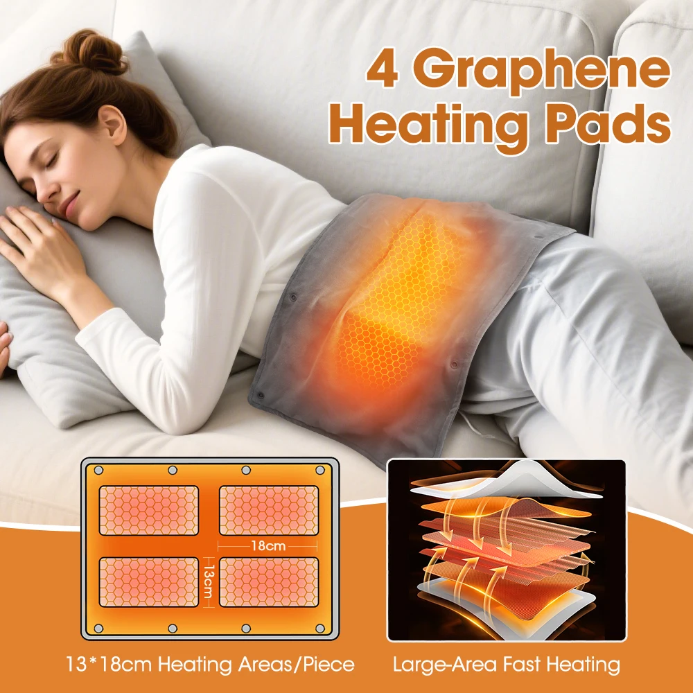 Electric Hand Warmer Portable Ultra-Soft Heating Pad Office/Travel Energy Saving USB Charging Home Graphene Abdomen Warming Pad thumbnail 2