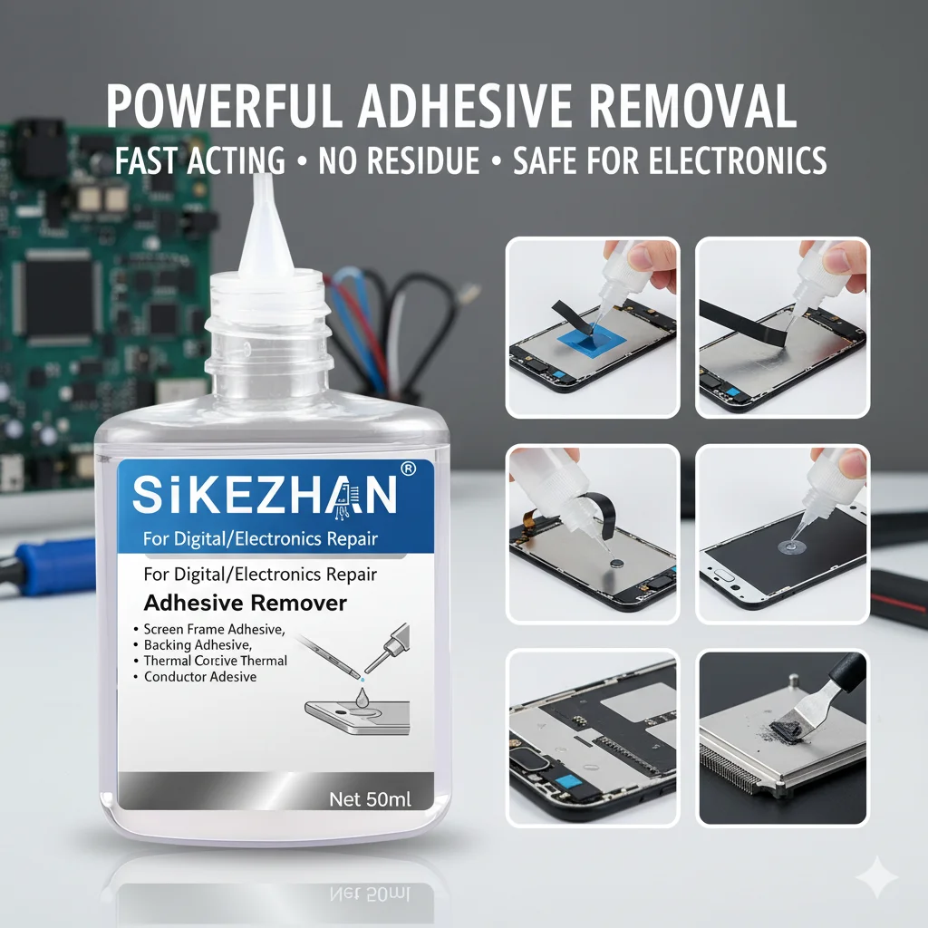 Multi‑Purpose Electronics Adhesive Remover Degreaser—Screen Frame/Back Glue, Foam Tape & Thermal Paste Cleaner; Residue‑Free thumbnail 4