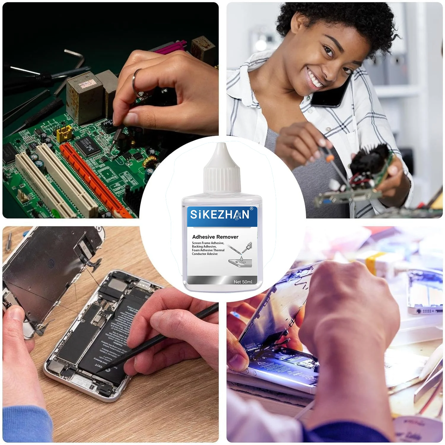 Multi‑Purpose Electronics Adhesive Remover Degreaser—Screen Frame/Back Glue, Foam Tape & Thermal Paste Cleaner; Residue‑Free thumbnail 2