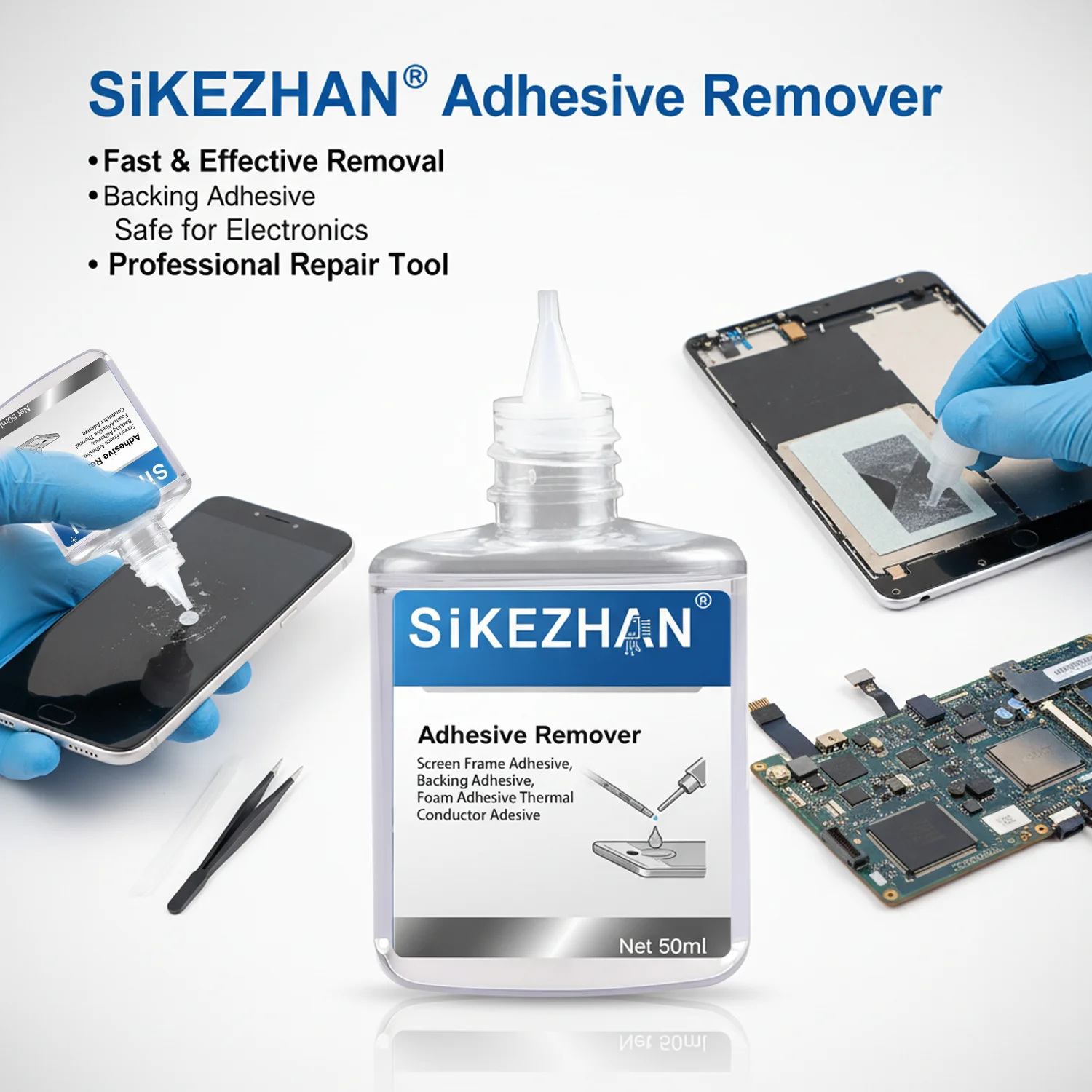 Multi‑Purpose Electronics Adhesive Remover Degreaser—Screen Frame/Back Glue, Foam Tape & Thermal Paste Cleaner; Residue‑Free thumbnail 3