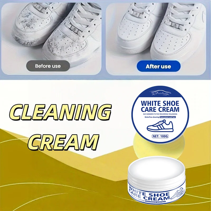 White Shoe Polish Cream - Suitable for Shoe Cleaning, No-Wash Shoe Brush, Shoe Polish Cream for Shoes, Shoe Brightening Cream, [ thumbnail 2