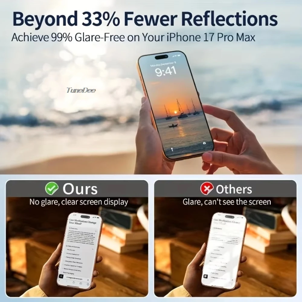 1-3Pcs Matte Screen Protector For iPhone 17 Pro Max 16 15 14 13 12 11 X XR XS Max 6 7 8 Plus SE Tempered Glass Protective Film thumbnail 3