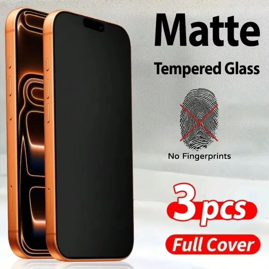 1-3Pcs Matte Screen Protector For iPhone 17 Pro Max 16 15 14 13 12 11 X XR XS Max 6 7 8 Plus SE Tempered Glass Protective Film