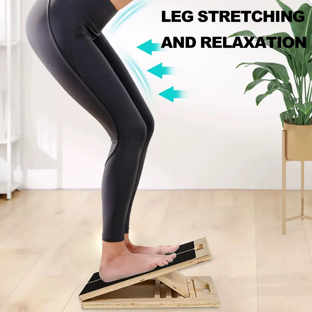 Slant Board for Calf Stretching Wooden 551LBS Weight Capacity Adjustable Slant Board Flexibility Recovery StrengthTraining thumbnail 3