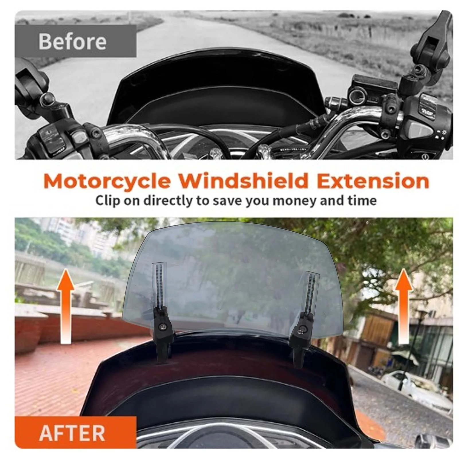 Wind Deflector Cool Design Increase Ride Comfort Motorcycle  Reduce Wind Resistance Noise Reduction for Motorbikes thumbnail 6