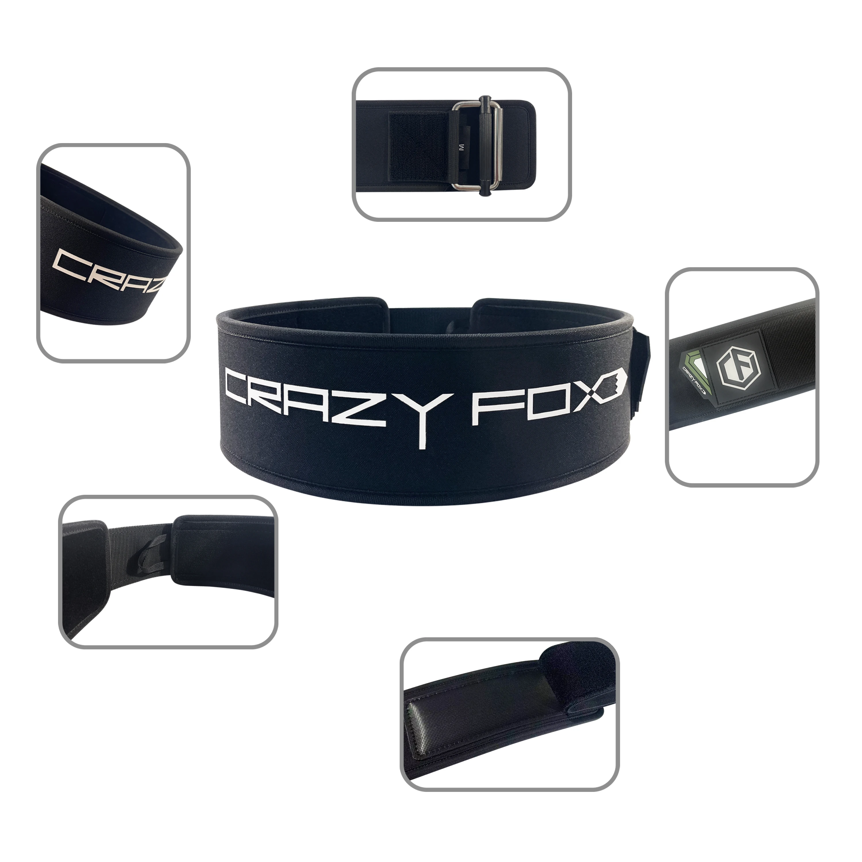 Crazyfox Gym Weight Lifting Belt Adjustable Curve Padded Back Lumbar Support Squatting Dumbbell Barbel Fitness Strength Training thumbnail 5