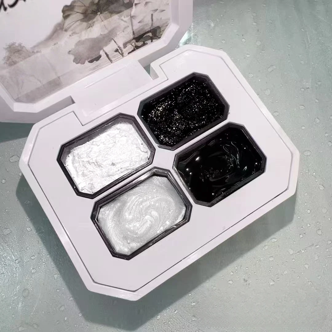 4Colors Pat Painting Gel Nail Polish High Saturation Popular Black White Semi-Solid Nail Gel Soak Off UV Gel Nail Supplies﻿﻿﻿﻿