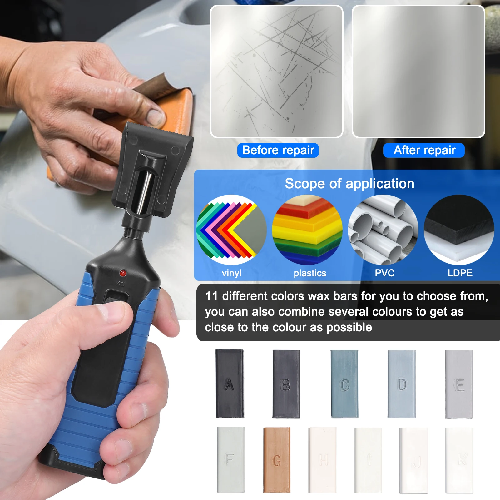 Ceramic Tile Repairing Tool /Floor Repair Set DIY Repair Tool Home Tools Repairing Crack Fill Tile Surface Repairing Tool Set thumbnail 2