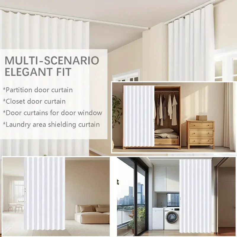 Ultra Thin Self-adhesive Curtain Track Set No Drilling Silent Sliding Rail Ceiling Or Wall Installation For Bathroom Cabinets Ro thumbnail 6