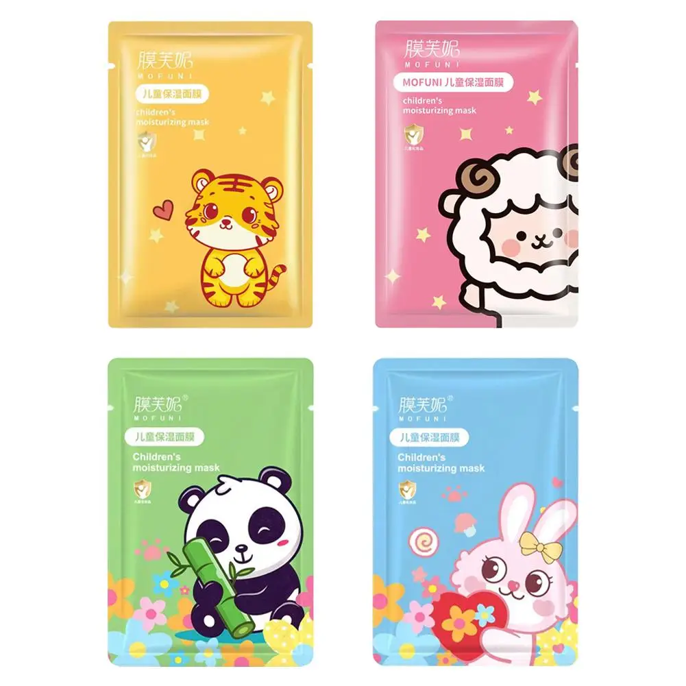 1/5PCS Children's Fruit Cartoon Mask Hydrating Moisturizing Gentle Nourishing Cartoon Animal Face Mask Stickers For Kids thumbnail 6
