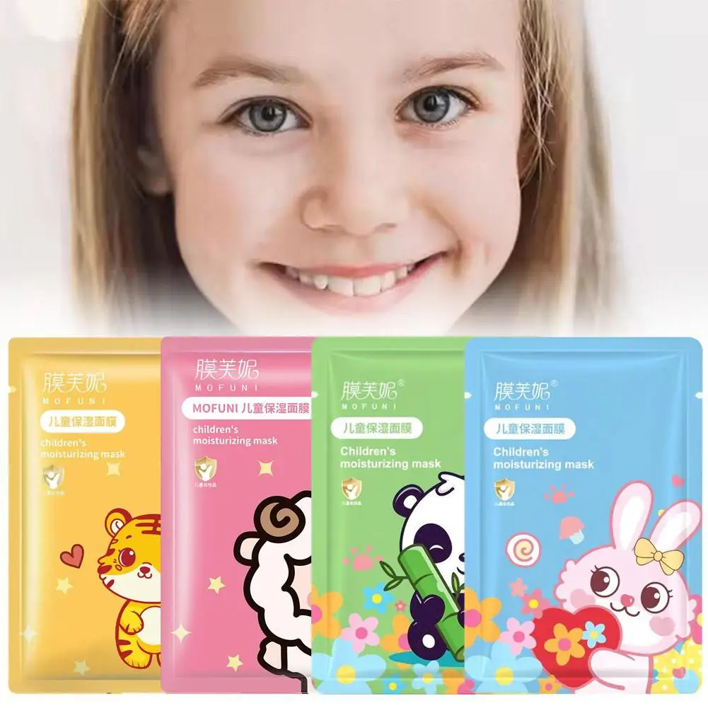 1/5PCS Children's Fruit Cartoon Mask Hydrating Moisturizing Gentle Nourishing Cartoon Animal Face Mask Stickers For Kids thumbnail 2