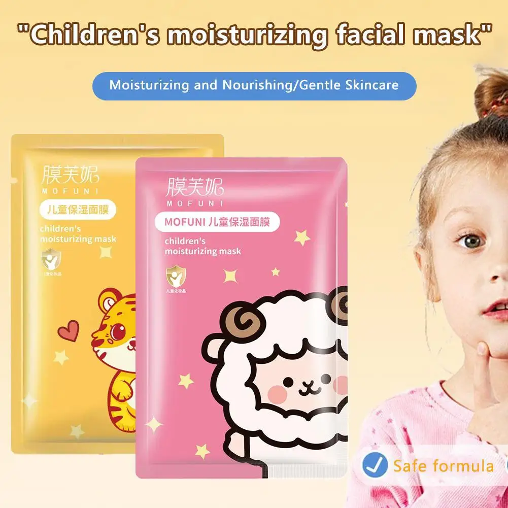 1/5PCS Children's Fruit Cartoon Mask Hydrating Moisturizing Gentle Nourishing Cartoon Animal Face Mask Stickers For Kids thumbnail 3